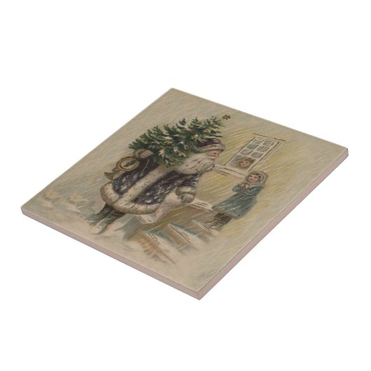 Vintager Weihnachtsbaum Fliese (Seite)