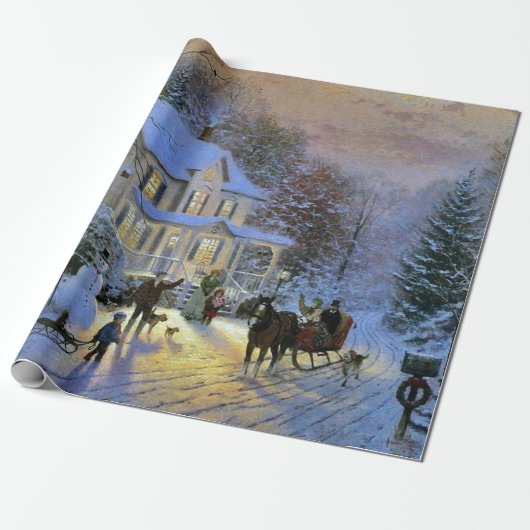 Vintager Weihnachtsbaum Geschenkpapier (Ungerollt)