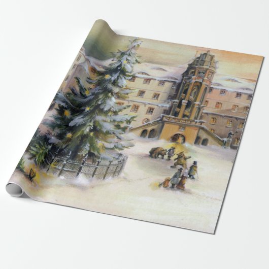 Vintager Weihnachtsbaum Geschenkpapier (Ungerollt)