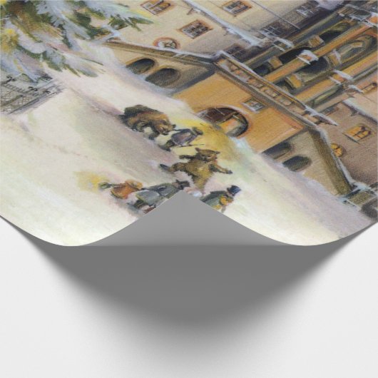 Vintager Weihnachtsbaum Geschenkpapier (Ecke)