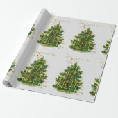 Vintager Weihnachtsbaum Geschenkpapier (Ungerollt)