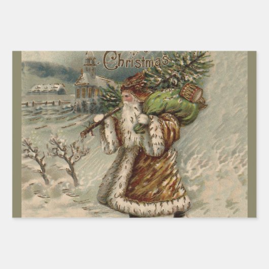 Vintager Weihnachtsbaum Geschenkpapier Set (Vorderseite 3)