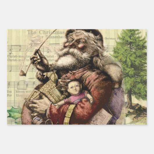 Vintager Weihnachtsbaum Geschenkpapier Set (Vorderseite 2)