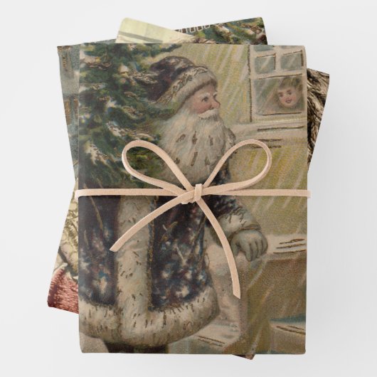 Vintager Weihnachtsbaum Geschenkpapier Set (Beispiel)