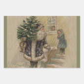 Vintager Weihnachtsbaum Geschenkpapier Set (Vorderseite)