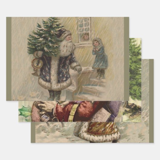 Vintager Weihnachtsbaum Geschenkpapier Set (Set)