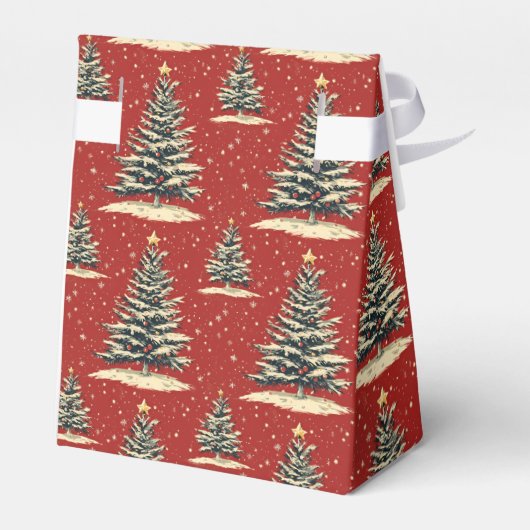 Vintager Weihnachtsbaum Geschenkschachtel (Rückseite)