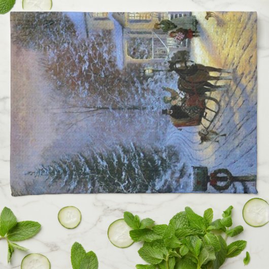 Vintager Weihnachtsbaum Geschirrtuch (Gefaltet)