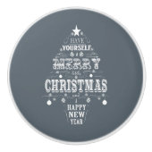 Vintager Weihnachtsbaum Keramikknauf (Vorderseite)
