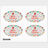 Vintager Weihnachtsbaum Ovaler Aufkleber (Blatt)