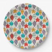 Vintager Weihnachtsbaum Pappteller (Vorderseite)