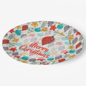 Vintager Weihnachtsbaum Pappteller (Schrägansicht)