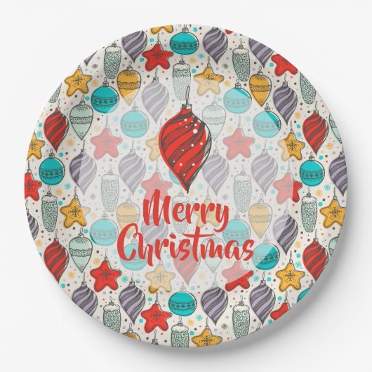 Vintager Weihnachtsbaum Pappteller (Vorderseite)