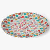 Vintager Weihnachtsbaum Pappteller (Schrägansicht)