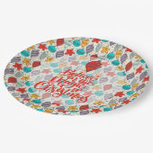 Vintager Weihnachtsbaum Pappteller (Schrägansicht)