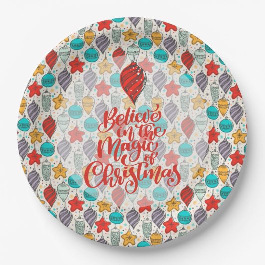 Vintager Weihnachtsbaum Pappteller (Vorderseite)