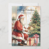 Vintager Weihnachtsbaum Personalisiert Feiertagskarte (Vorderseite)