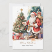 Vintager Weihnachtsbaum Personalisiert Feiertagskarte (Vorderseite)