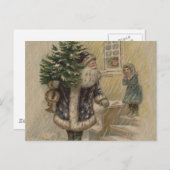 Vintager Weihnachtsbaum Postkarte (Vorne/Hinten)
