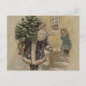 Vintager Weihnachtsbaum Postkarte (Vorderseite)