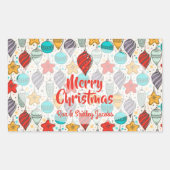 Vintager Weihnachtsbaum Rechteckiger Aufkleber (Vorderseite)