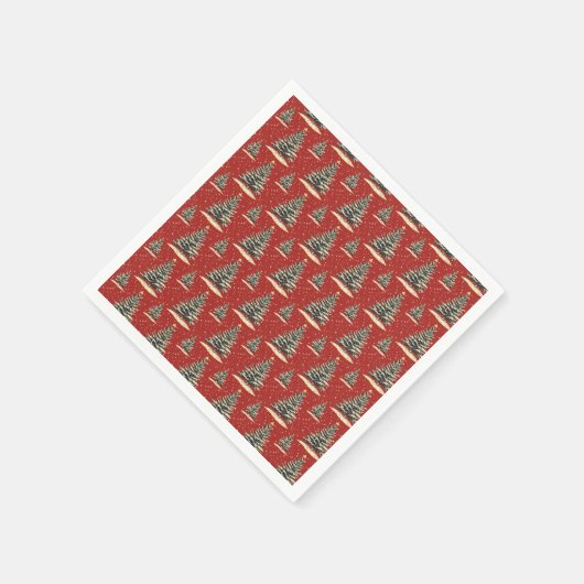 Vintager Weihnachtsbaum Serviette (Ecke)