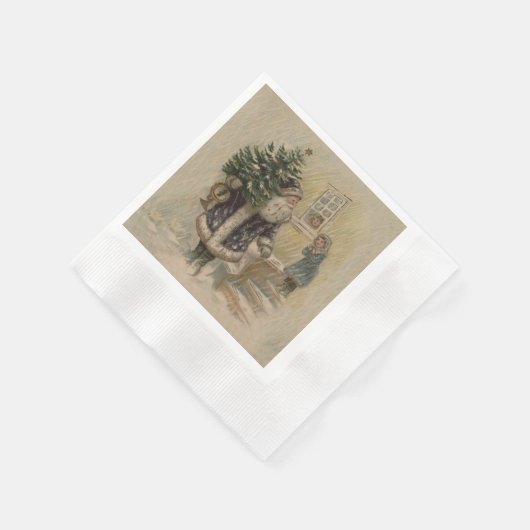 Vintager Weihnachtsbaum Serviette (Ecke)