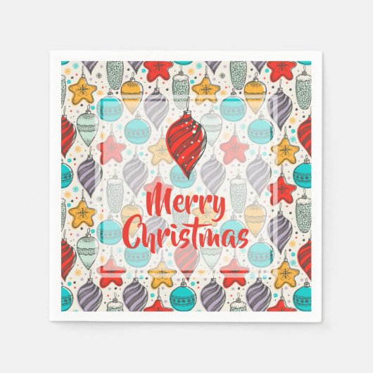 Vintager Weihnachtsbaum Serviette (Vorderseite)