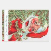 Vintager Weihnachtsbaum und Christbaum Geschenkpapier Set (Vorderseite)