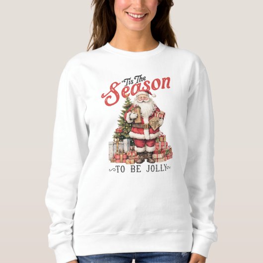 Vintager Weihnachtsbaum und Christbaum Sweatshirt (Vorderseite)
