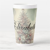 Vintager Weihnachtsbaum und Ornamente Milchtasse (Vorderseite)