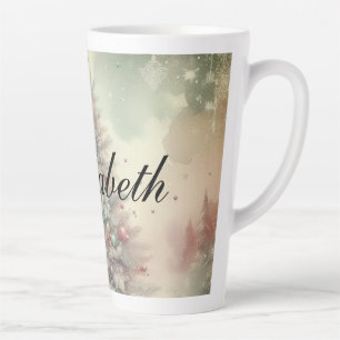 Vintager Weihnachtsbaum und Ornamente Milchtasse