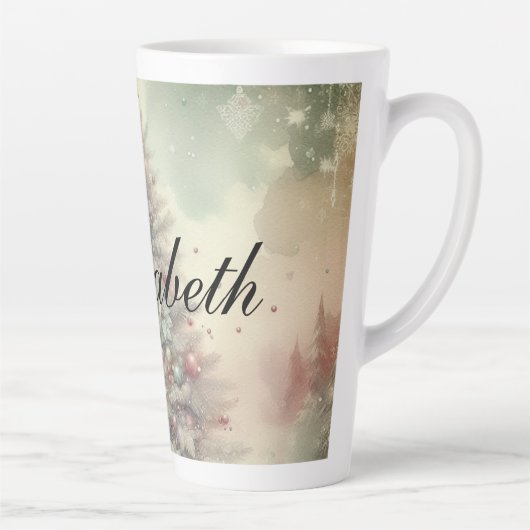 Vintager Weihnachtsbaum und Ornamente Milchtasse (Rechts)