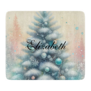 Vintager Weihnachtsbaum und Ornamente Schneidebrett
