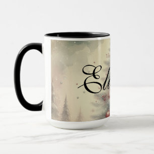 Vintager Weihnachtsbaum und Ornamente Tasse
