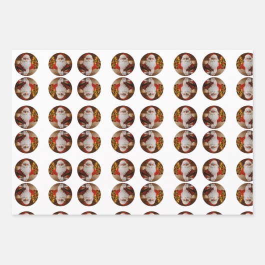 Vintager Weihnachtsbaum Weihnachtsbaum Muster Geschenkpapier Set (Vorderseite)