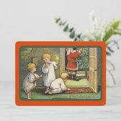 Vintager Weihnachtsbaum Weihnachtsgeschenke Jungen Feiertagskarte (Stehend Vorderseite)