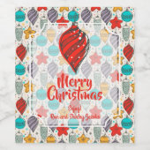 Vintager Weihnachtsbaum Weinetikett (Einzelnes Label)