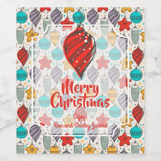 Vintager Weihnachtsbaum Weinetikett (Einzelnes Label)