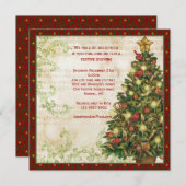 Vintager Weihnachtsbaum, Wirbels-Party Einladung (Vorne/Hinten)