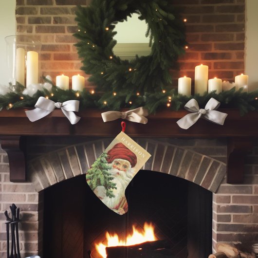 Vintager Weihnachtsbaumname Strumpf Kleiner Weihnachtsstrumpf