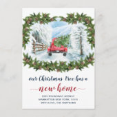 Vintager Weihnachtsbaumwagen Rustikaler Verkehr Ankündigung (Vorderseite)