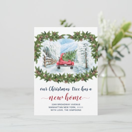 Vintager Weihnachtsbaumwagen Rustikaler Verkehr Ankündigung (Stehend Vorderseite)