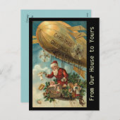 Vintager Weihnachtsblitz - Postkarte (Vorne/Hinten)