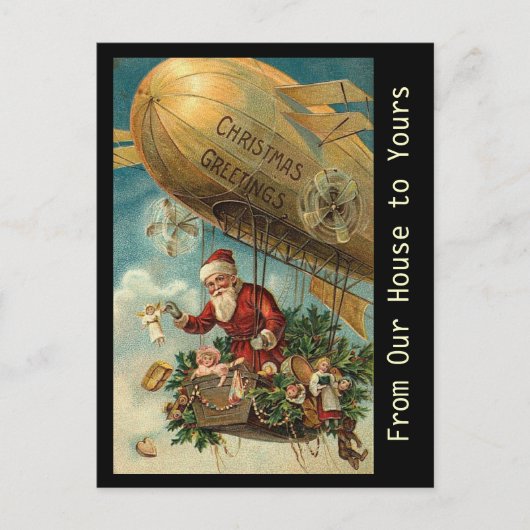 Vintager Weihnachtsblitz - Postkarte (Vorderseite)