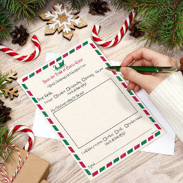 Vintager Weihnachtsbrief an den Weihnachtsmann