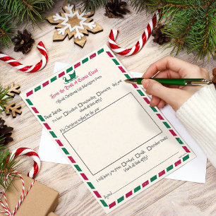 Vintager Weihnachtsbrief an den Weihnachtsmann