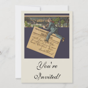 Vintager Weihnachtsbrief Einladung