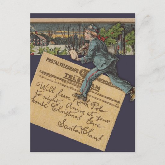 Vintager Weihnachtsbrief Feiertagspostkarte (Vorderseite)