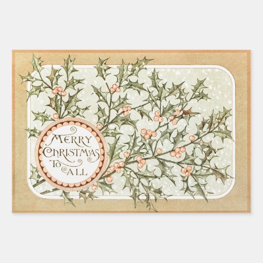 Vintager Weihnachtsbrief Geschenkpapier Set (Vorderseite 3)